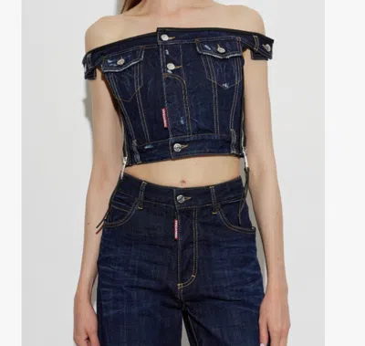 Dsquared2 Dark Upside Top In Blue