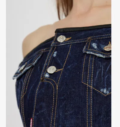 Dsquared2 Dark Upside Top In Blue