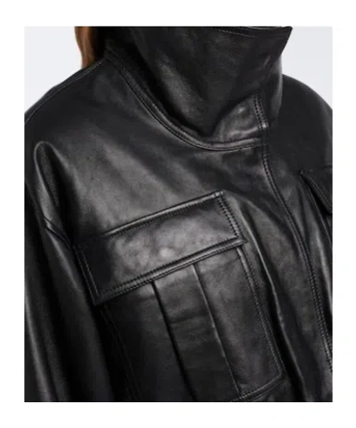 Rohe Leather Jacket With Adjustable Drawstring Waist In Black