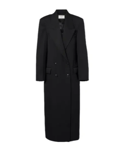 Rohe Black Double Breasted Tailored Coat In Black
