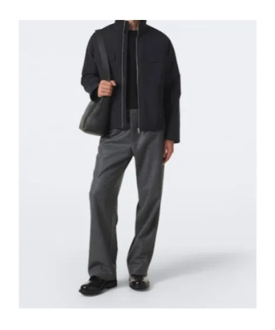 Jil Sander Polyester Jacket Flap Pockets High Collar In Blue