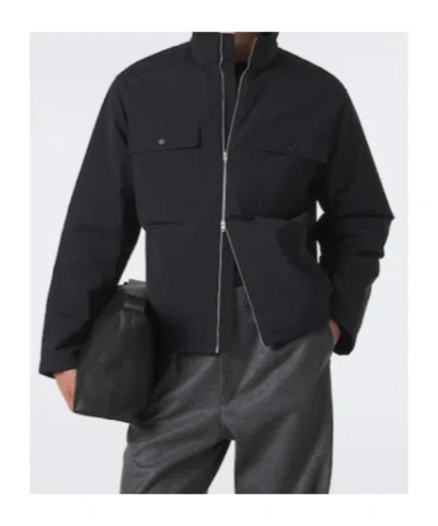 Jil Sander Polyester Jacket Flap Pockets High Collar In Blue