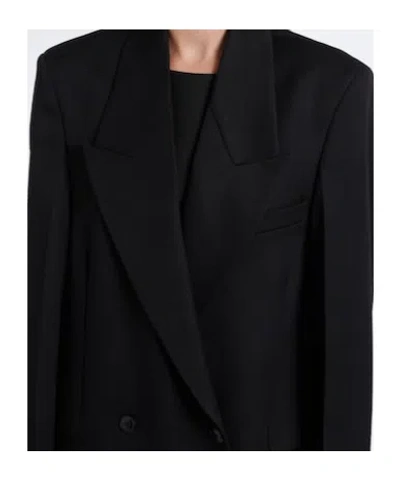 Rohe Black Double Breasted Tailored Coat In Black
