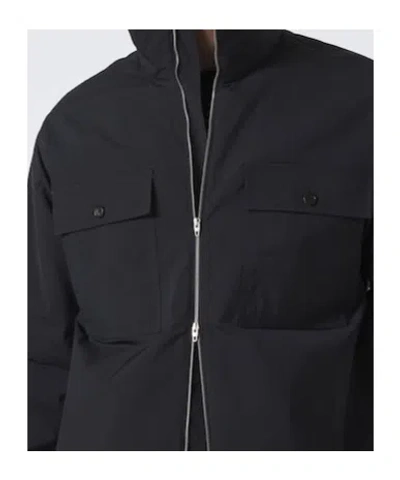Jil Sander Polyester Jacket Flap Pockets High Collar In Blue