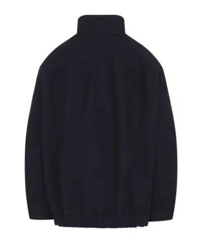 Dries Van Noten Voles Wool Blend Structured Collar Jacket In Blue