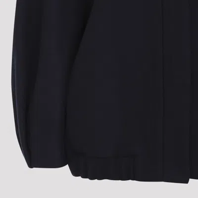 Dries Van Noten Voles Wool Blend Structured Collar Jacket In Blue