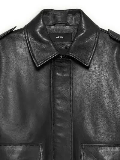 Arma Astra Leather Jacket In Black