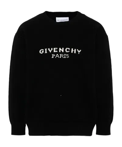 Givenchy Logo-intarsia Sweater In Black