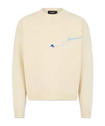 Dsquared2 Crew-neck Sweater In Metallic