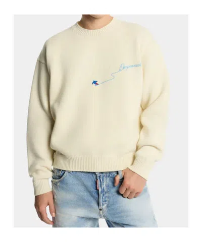 Dsquared2 Crew-neck Sweater In Metallic