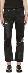 JUNYA WATANABE Black Multi Fabric Patch Jeans