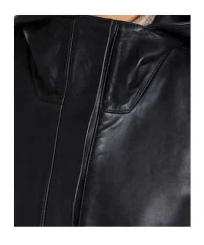 Rohe Hooded Oversized Leather Jacket In Multi