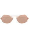 LINDA FARROW round frame sunglasses,GOLD100%