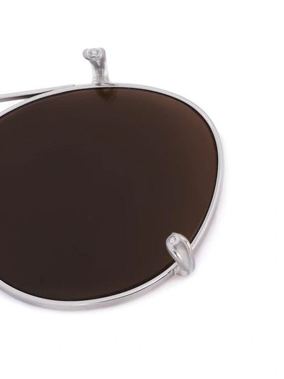 Shop Linda Farrow Horn-rimmed Round Sunglasses