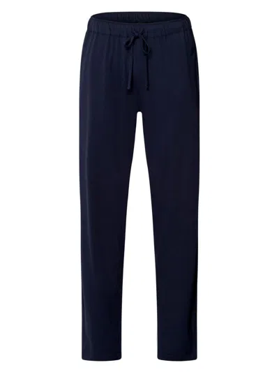 Hanro Night And Day Cotton Drawstring Pants In Blue