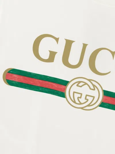 Gucci Cotton And Silk Jersey T-shirt With Print In White