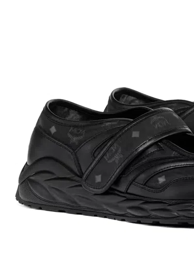 Mcm Touch-strap Sneakerinas In Black