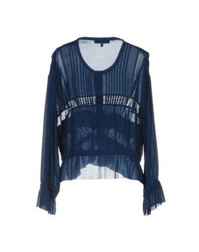 Shop Iro Lace Shirts & Blouses In Slate Blue