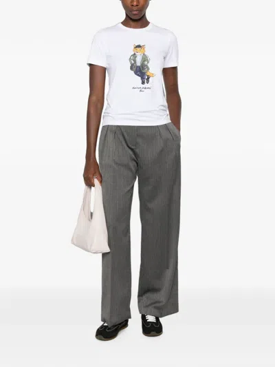 Maison Kitsuné Weekend Fox Printed T-shirt In White