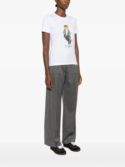 Maison Kitsuné Weekend Fox Printed T-shirt In White