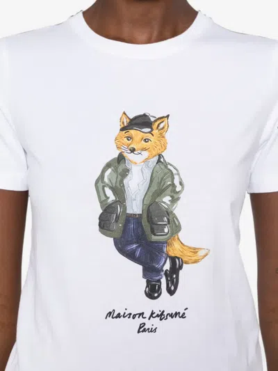 Maison Kitsuné Weekend Fox Printed T-shirt In White