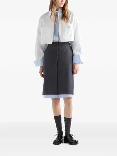 Prada Chino Blouson Jacket In White