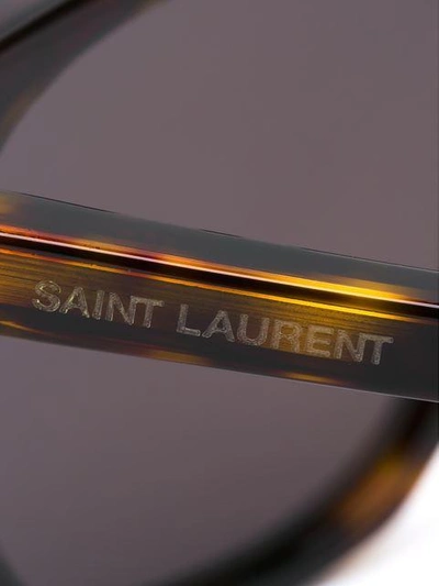 Shop Saint Laurent Tortoise Shell Sunglasses In Brown