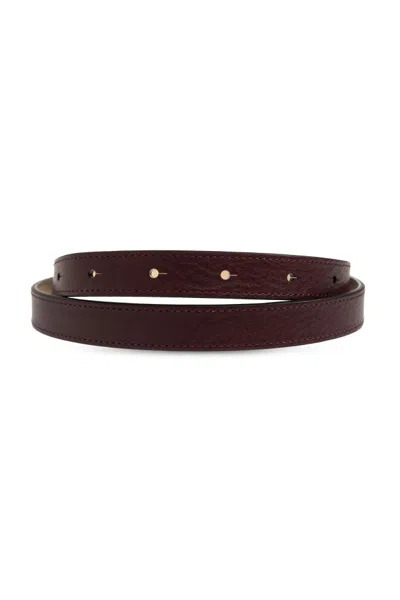 Dsquared2 Logo-plaque Pebbled Leather Belt In Brown