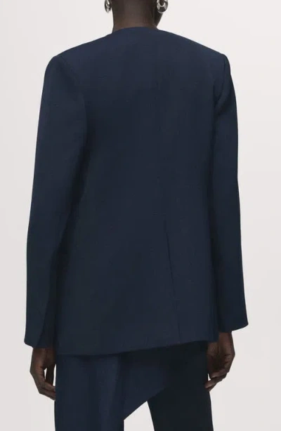 Mango Double Breasted Suit Jacket In Blue