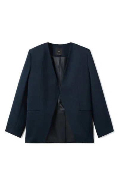 Mango Double Breasted Suit Jacket In Blue
