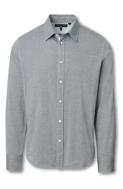Rag & Bone Tomlin Cotton Dobby Button-up Shirt In Gray