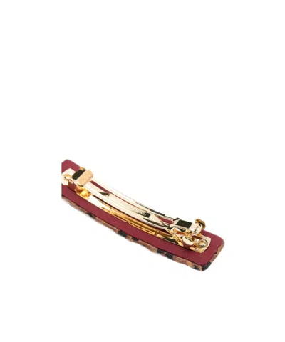 Etro Rectangular Hair Clip In Brown Leopard Print