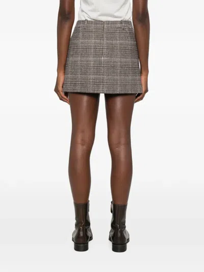 Ermanno Scervino Check-pattern Mini Skirt In Brown