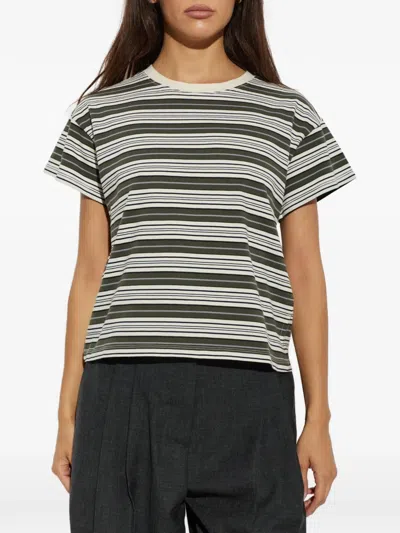 Rag & Bone Striped-pattern T-shirt In Green