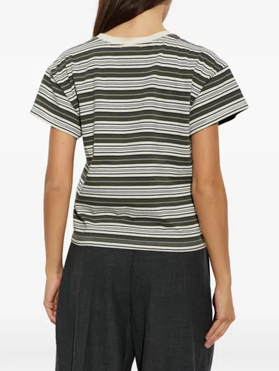 Rag & Bone Striped-pattern T-shirt In Green