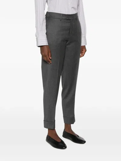 Berwich Alice Pressed-crease Turn-up Trousers In Blue