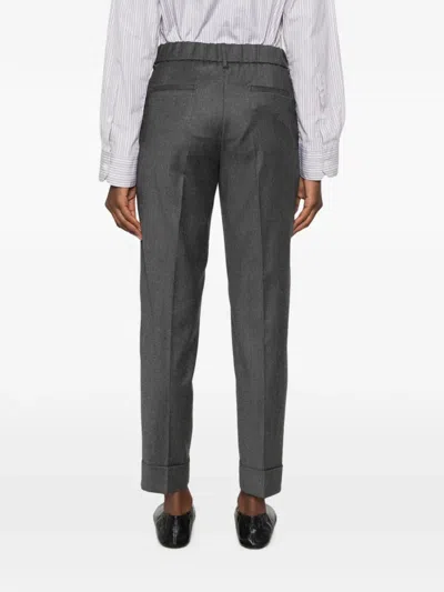 Berwich Alice Pressed-crease Turn-up Trousers In Blue