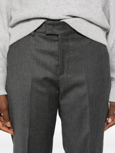 Berwich Alice Pressed-crease Turn-up Trousers In Blue