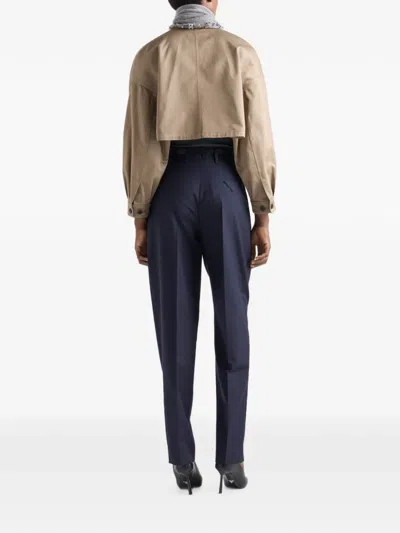 Prada Chino Blouson Jacket In Brown