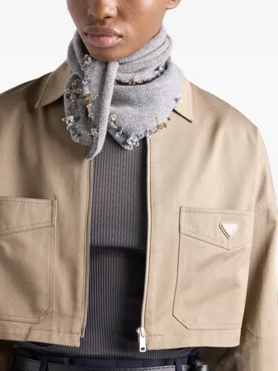 Prada Chino Blouson Jacket In Brown