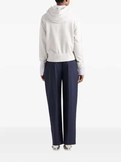 Prada Light Mohair Pants In Blue
