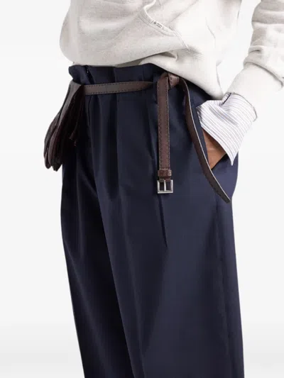 Prada Light Mohair Pants In Blue