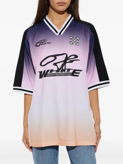 Off-white Oversized Logo-print T-shirt In Pink
