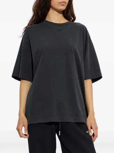 Off-white Logo-embroidered T-shirt In Blue