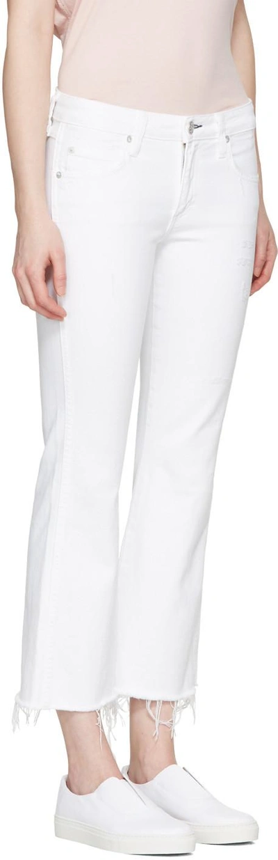 Shop Amo White Kick Crop Jeans