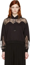 MCQ BY ALEXANDER MCQUEEN Black Lace-Trimmed Hoodie