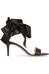 Gianvito Rossi Velvet Satin Bow Sandals In Denim