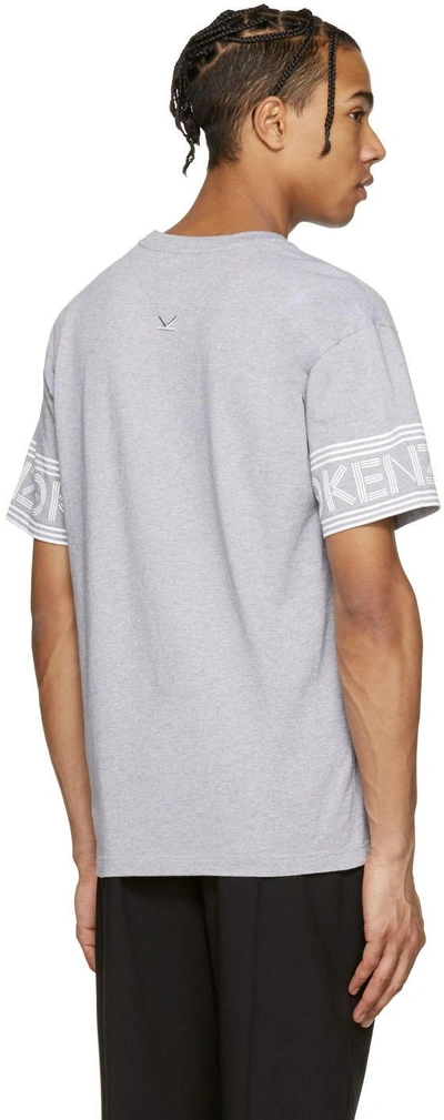 Shop Kenzo Grey Logo Sleeves T-shirt