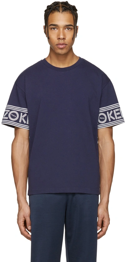 Kenzo Navy Logo Sleeves T-shirt
