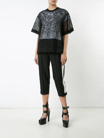 Shop Vera Wang Cropped Peplum Trousers - Black